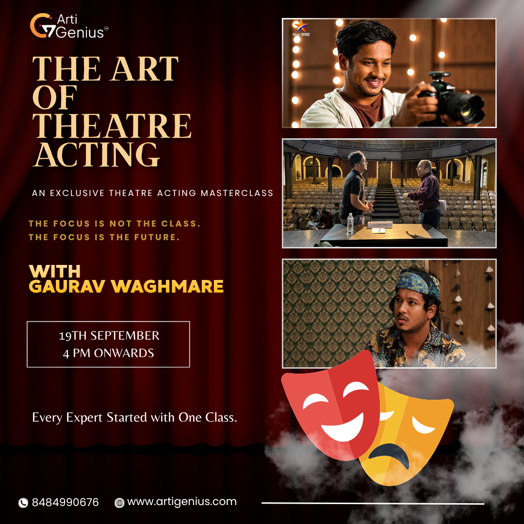 The Art of Theatre Acting masterclass featuring Gaurav Waghmare, designed around stage performance, acting and theatrical expression.